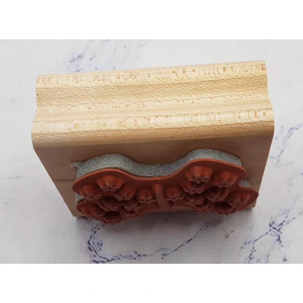 Stampin Up Floral Daisy Butterfly Wood Mounted Rubber Stamp